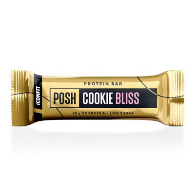 ICONFIT POSH COOKIE BLISS, baltyminis batonėlis, 55 g