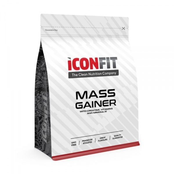 ICONFIT raumenų masės didinimo priemonė MASS GAINER, braškių skonio, 1.5 kg