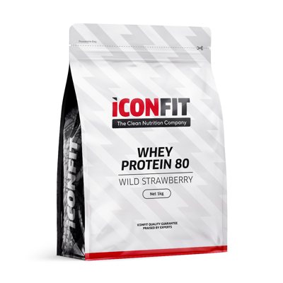 ICONFIT, WHEY PROTEIN 80, išrūgų baltymų koncentratas, žemuogių skonio, 1 vnt., 1 kg