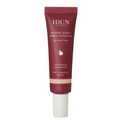 IDUN Minerals Hydra Soft skystas mineralinis makiažo pagrindas Nr. 1253 Freja Light Warm, 30 ml