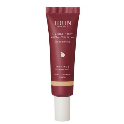 IDUN Minerals Hydra Soft skystas mineralinis makiažo pagrindas Nr. 1256 Svea Medium Warm, 30 ml
