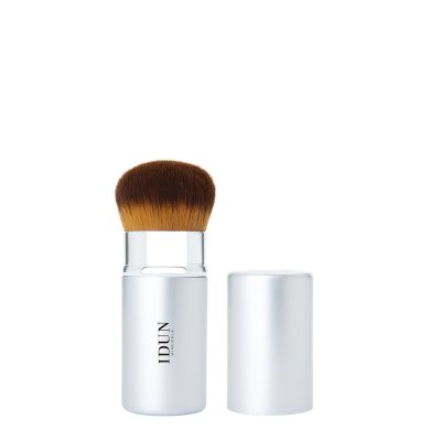 IDUN Minerals kelioninis biraus makiažo pagrindo ir pudros šepetėlis Retractable Kabuki Nr. 8002