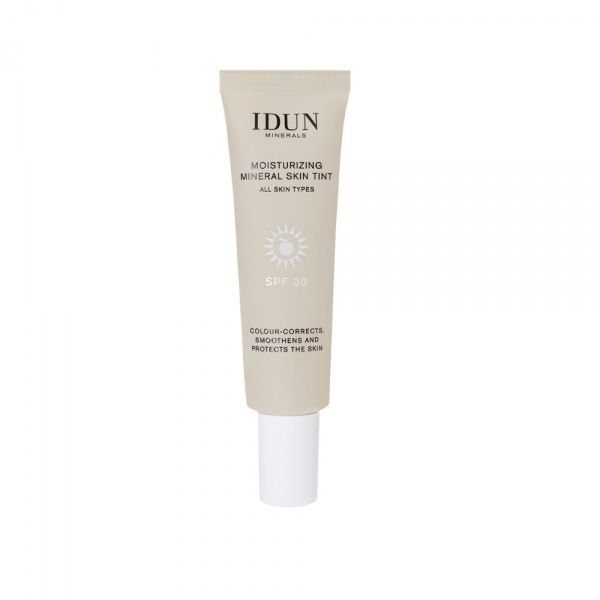 IDUN Minerals SKIN TINT drėkinamasis veido kremas su atspalviu SPF 30, Tan Nr. 1414, 27 ml