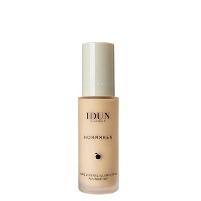 IDUN Minerals skystas makiažo pagrindas lengvai maskuojantis Norrsken Freja Nr. 1206 warm light, 30 ml