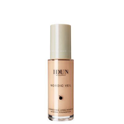 IDUN Minerals skystas makiažo pagrindas stipriai maskuojantis Nordic Veil Siri Nr. 1310 neutral medium, 26 ml