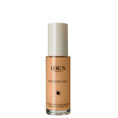 IDUN Minerals skystas makiažo pagrindas stipriai maskuojantis Nordic Veil Svea Nr. 1309 warm medium, 26 ml