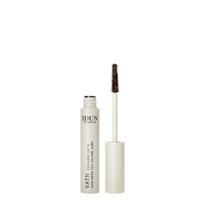 IDUN Minerals suteikiantis apimties vandeniui atsparus blakstienų tušas, rudos spalvos VATN VOLUME Nr.5018, 9 ml