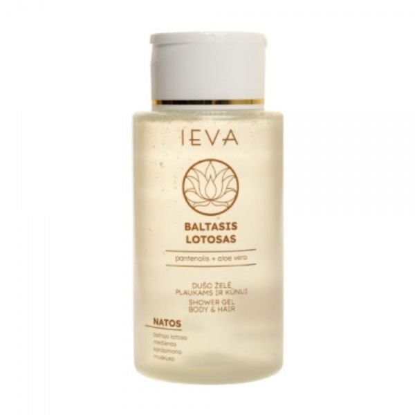 IEVA kūno ir plaukų dušo želė BALTASIS LOTUSAS, 300 ml