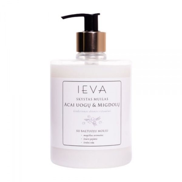 IEVA skystas rankų muilas ACAI UOGŲ IR MIGDOLŲ, 500 ml