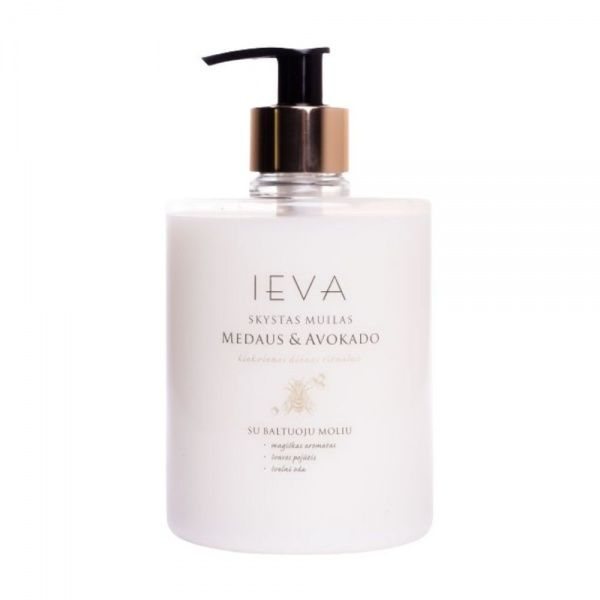 IEVA skystas rankų muilas MEDAUS IR AVOKADO, 500 ml