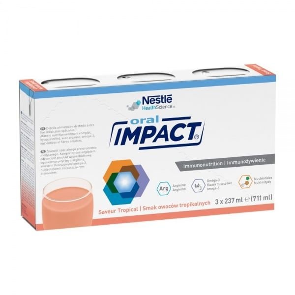 IMPACT ORAL gėrimas, tropinių vaisių skonio, x 237 ml, 3 vnt