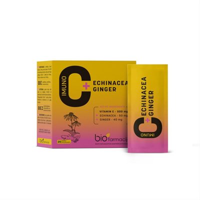 IMUNO C + ECHINACEA + GINGER, milteliai, 20 paketėlių