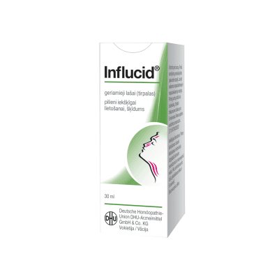 Influcid /1 g/1 g/1 g/1 g/1 g/10 g geriamieji lašai 30 ml, 1 g