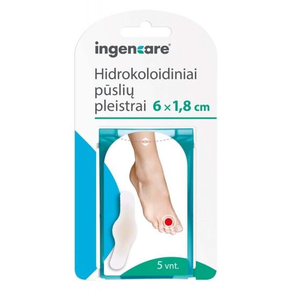 INGENCARE hidrokoliodiniai pleistrai, x 1,8 cm, 5 vnt., 6 cm