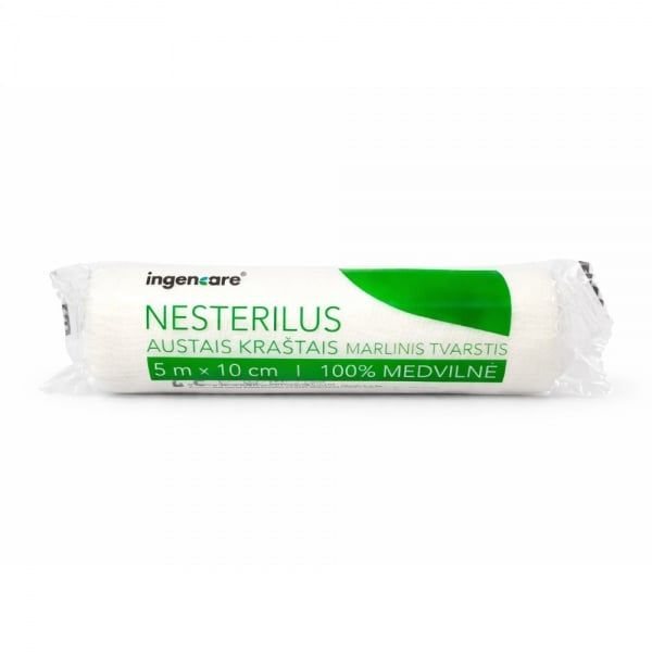 INGENCARE nesterilus tvarstis austais kraštais, x 10 cm, 1 vnt., 5 m