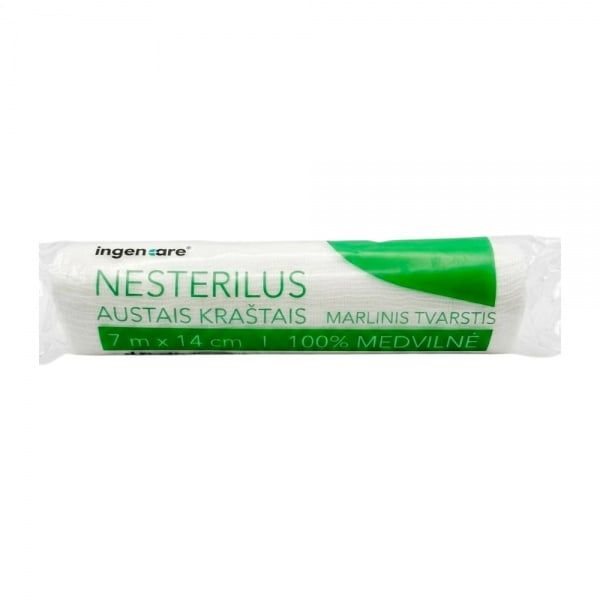 INGENCARE nesterilus tvarstis austais kraštais, x 14 cm, 1 vnt., 7 m