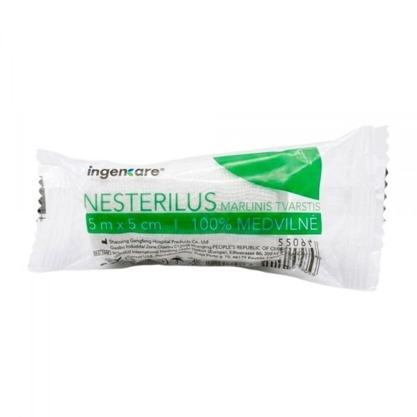 INGENCARE nesterilus tvarstis, x 5 cm, 1 vnt., 5 m