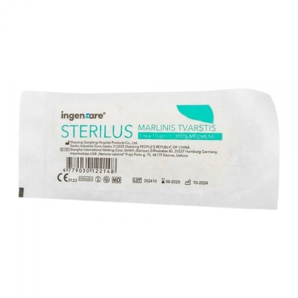 INGENCARE sterilus tvarstis, x 10 cm, 1 vnt., 5 m