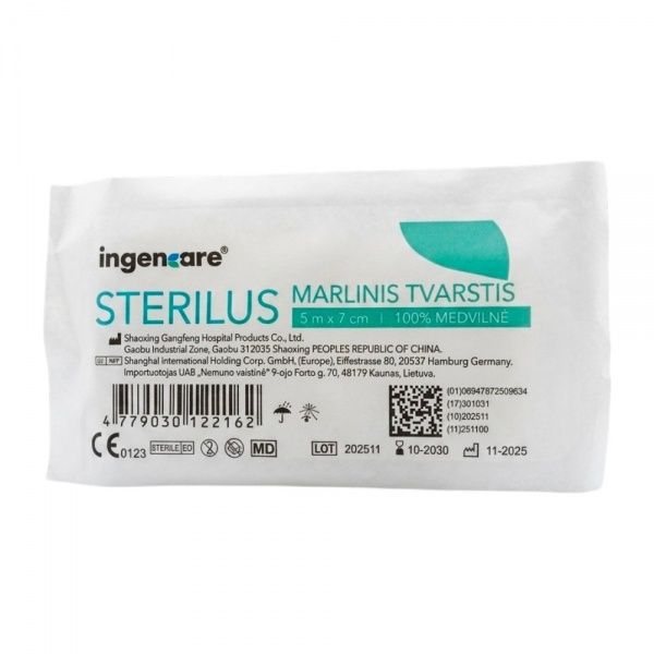 INGENCARE sterilus tvarstis, x 7 cm, 1 vnt., 5 m