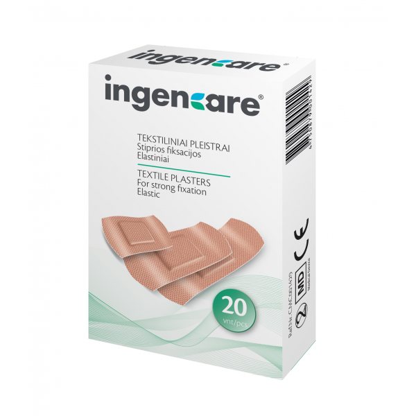 INGENCARE tekstiliniai pleistrai, 20 vnt