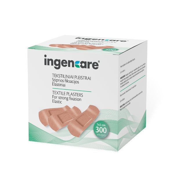 INGENCARE tekstiliniai pleistrai, 300 vnt