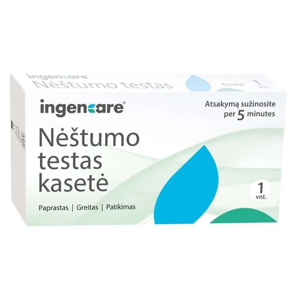 INGENCARE testas nėštumui nustatyti, kasetė, 1 vnt
