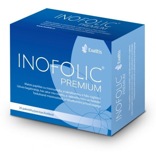 INOFOLIC maisto papildas milteliais PREMIUM, 20 pak.