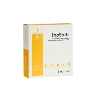 INOSORB silikoninis tvarstis, 10 vnt., 10.5 x 10.5 cm
