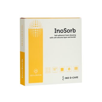 INOSORB silikoninis tvarstis, 10 vnt., 15.5 x 15.5 cm