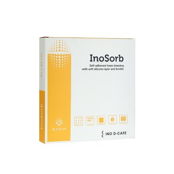 INOSORB silikoninis tvarstis, 10 vnt., 21 x 21 cm