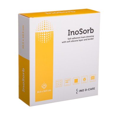 INOSORB, x 10,5 cm, lipnus tvarstis su silikonu, 10 vnt., 10.5 cm