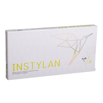 INSTYLAN, sterilus tirpalas hialurono rūgšties 0,16 % pagrindu instiliacijoms į šlapimo pūslę, 50 ml