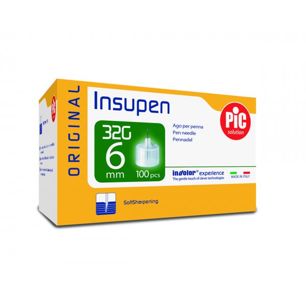 INSUPEN insulino adata, 32G, 100 vnt., 6 mm