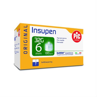INSUPEN ORIGINAL, adata, insulino švirkštimo priemonė, x 6 mm, 100 vnt., 32 g
