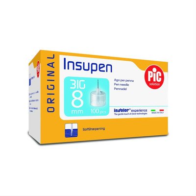 INSUPEN ORIGINAL, adata, insulino švirkštimo priemonė, x 8 mm, 100 vnt., 31 g
