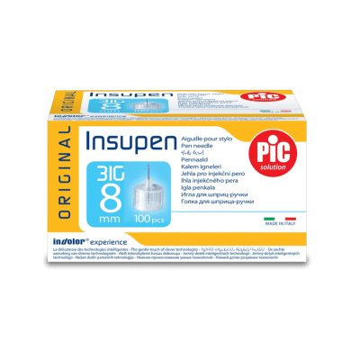Insupen švirkštiklio adata, ypač plona sienelė - 5/32" - 0,25 mm x 8 mm, N100, 31 g