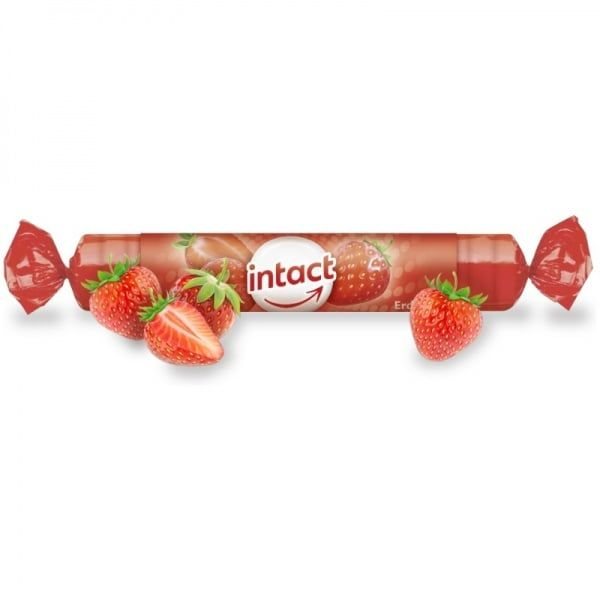 INTACT gliukozė TRAUBENZUCKER, žemuogių skonio, 40 g