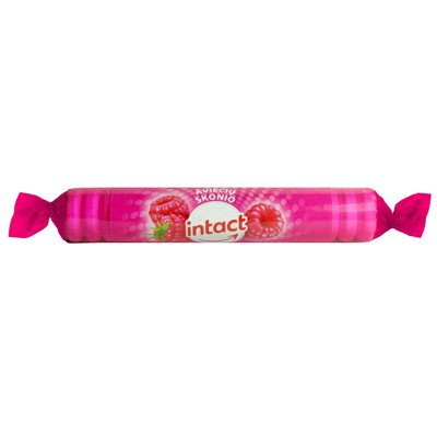 INTACT TRAUBENZUCKER, aviečių skonio tabletės, 40 g