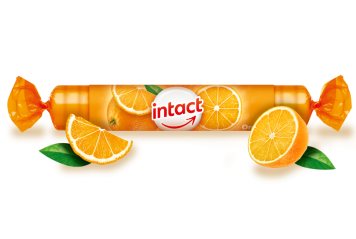INTACT-Traubenzucker Rollen (APELSINŲ SK.) tab., 40 g