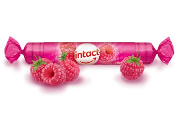INTACT-Traubenzucker Rollen Aviečių skonio tabletės, 40 g