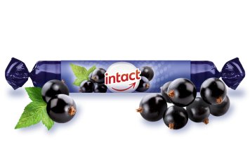 INTACT-Traubenzucker Rollen (JUODŲJŲ SERBENTŲ SK.) tab., 40 g