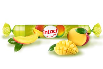 INTACT-Traubenzucker Rollen mangų skonio tabletės N17, 40 g