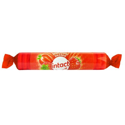 INTACT TRAUBENZUCKER, žemuogių skonio tabletės, 40 g