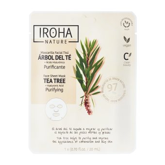 IROHA veido kaukė su arbatmedžiu ir hialurono rūgštimi, 20 ml