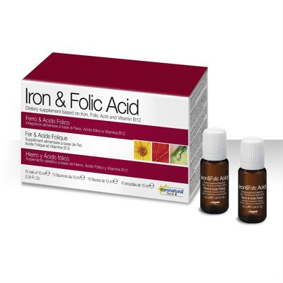 IRON & FOLIC ACID GELEŽIES BISGLICINATAS+FOLIO RUGŠTIS+B12, buteliukai, N10, 10 ml