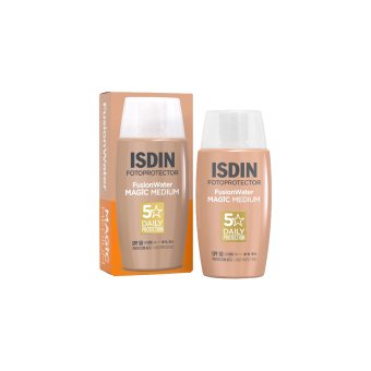 ISDIN apsauginė veido emulsija FUSION WATER MAGIC COLOR MEDIUM, SPF 50, 50 ml