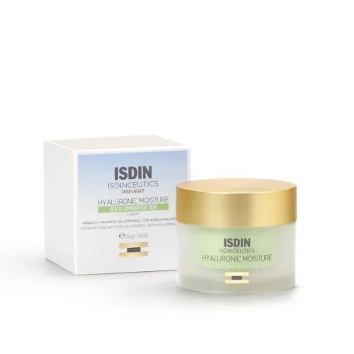 ISDIN drėkin. kremas mišriai, riebiai odai HYALURONIC MOISTURE, 50 ml