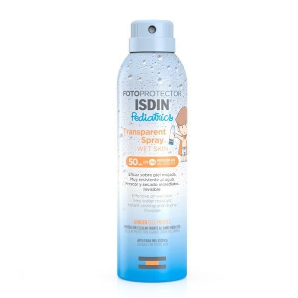 ISDIN PEDIATRICS purškiama dulksna vaikams drėgnam kūnui SPF50, 250 ml