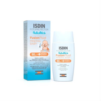 ISDIN PEDIATRICS, SPF50, apsauginė mineralinė emulsija veidui vaikams ir kūdikiams, 50 ml