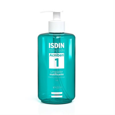 ISDIN TEEN SKIN ACNIBEN MATTIFYING CLEANSER GEL, matiškumo suteikiantis prausimosi gelis, 400 ml
